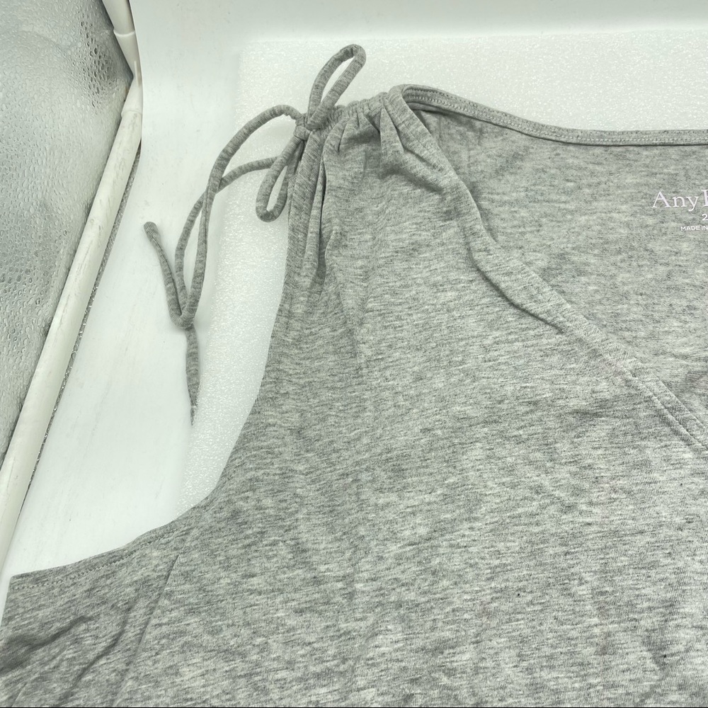 2X AnyBody Regular Cozy Knit V Neck Surplice Jumpsuit Plus Heather Grey - Picture 6 of 13